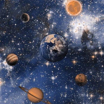 Q QIHANG Imitācija Kosmosā, Visumā Zvaigžņotām Debesīm Planētas Griestu Top Bērnu Istabas Tapetes 1.73 W x 32.8 ' l evvel