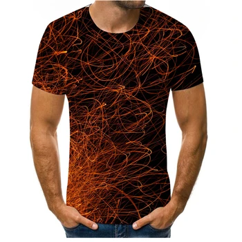 Jauka top vasaras karstā pārdošanas vīriešu un sieviešu T-krekls modes 3D drukāšanas modes gadījuma sporta T-krekls ar īsām piedurknēm O-veida kakla