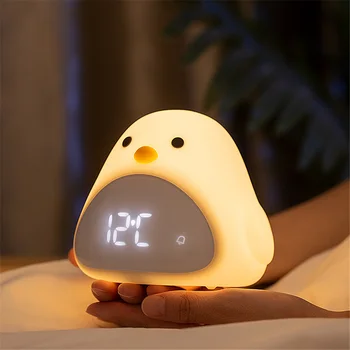 Laiks Temperatūras Putnu Pulkstenis Sensors LED Nakts Gaisma ABS Silikona Dāvanas Bērniem Touch Sensors Balss Vadība Mājās Apdare Lampas