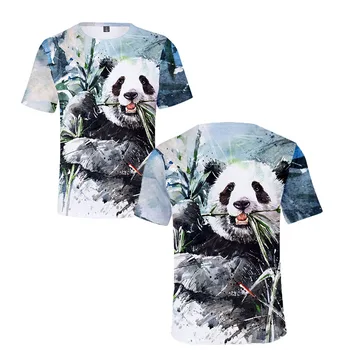 Lianshuo 2022 Vasaras Vīriešu Apģērbu Lielgabarīta T-krekls ar Īsām Piedurknēm O-veida Kakla Vēsā Tee Pludmale Havaju salās Gadījuma Panda Drukāt 3D Ielu Augšu