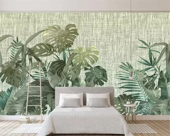 beibehang foto 3D tapetes Custom tapetes Vintage rainforest Banānu lapu ainavu tapešu sienas 3 d papier peint