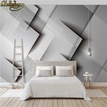 beibehang pielāgotu Vienkāršas ģeometriskas pelēka mozaīka tapetes sienām 3 D 3D foto sienas tapešu rullis modelis guļamistaba fona