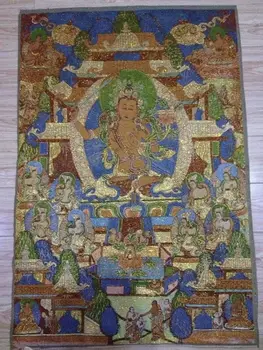 Zelta zīda izšuvumi thangka Tibetas un Nepālas eksorcisms miers un labklājība