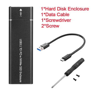 USB3.1 Tips-C M. 2 M Taustiņu NVMe SSD lodziņā M. 2 NVME Mobilo Cietā Diska Kaste Alumīnija Sakausējuma Apvalks Windows 98/MAC OS 8.6