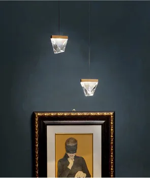 Kristālam, LED Pendant Gaismas Dzīvojamā istaba Guļamistaba Restorāns Gultas Karājas Gaismas Ķermeņi Zelta/Melnā Metāla Vadu Regulēšana
