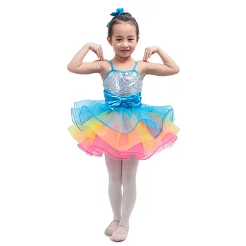 Vairākas Konfektes-krāsu Slāņi Bērnu Baleta Tutu Meitene, Balerīna, Skatuves Performance/Konkurences Kostīmu Mazulis Džeza/Tap/Solo/Puse Kleita