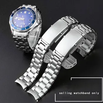 Rafinēta tērauda aproce Omega Haima 300 vīriešu rokas pulkstenis visuma okeānā 600 sērijas nerūsējošā tērauda watchband 20mm 22mm jostas