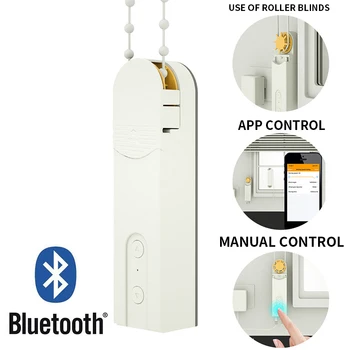 WIFI Smart Rullo žalūziju Virves Mehānisko Bluetooth un Balss vadību, Rullo žalūziju Mehānisko Saules enerģijas LIETOTNĒ Kontrolē Aizkaru Mehānisko