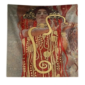 Lady Zelta Portrets Adele Bloch Un Hygieia Gobelēns Gustava Klimta Sienas Karājas Apdarei: Guļamistaba, Dzīvojamā Istaba